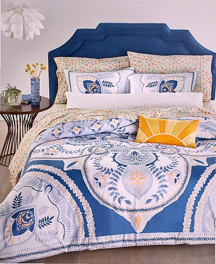 King Blue 3 Pc Whim by Martha Stewart Collection Amalfi Mandala Reversible