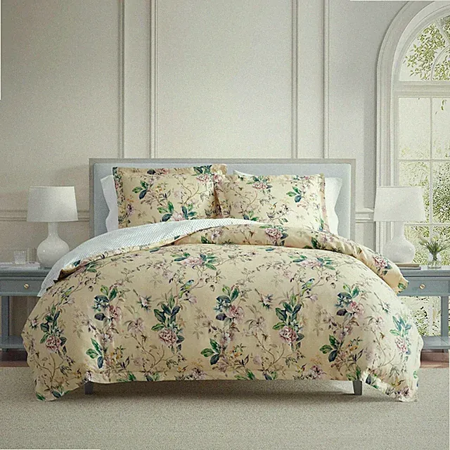 King Comforter Set, 100% Silky Smooth Cotton Sateen Floral Bedding for Year...