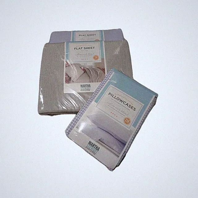 LOT OF 3 Vintage Martha Stewart Everyday Sheets Pillowcases All Made In USA