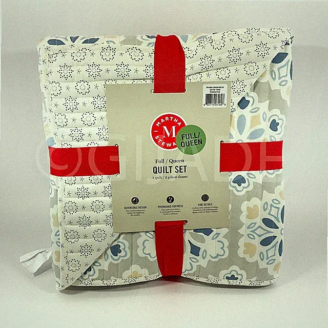 Martha Stewart 3 Piece Full /Queen 90" x 90" Quilt Bedding Soft New