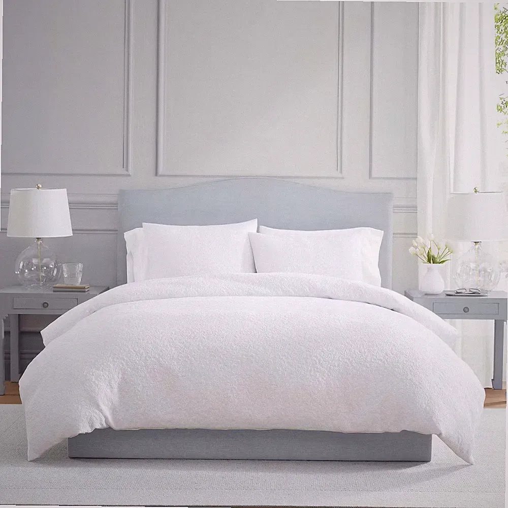 Martha Stewart 3pc Full/Queen Garden Trellis Duvet Cover Bedding Set White