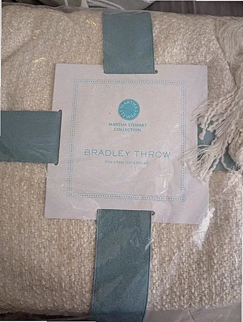 Martha Stewart Collection Bradley Throw Size 50 x 60 Ivory Color $60
