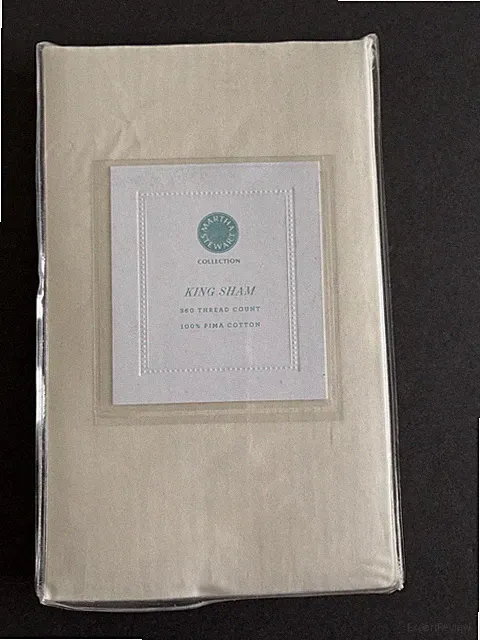 Martha Stewart Collection Cream King Pillow Sham Macy's NWT Pima Cotton 360 TC