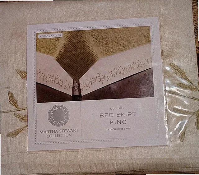 Martha Stewart Collection Luxury Bed Skirt King 18 Inch Skirt Drop Veranda Vines