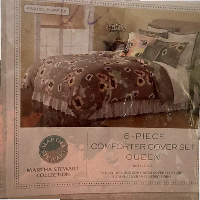 MARTHA STEWART COLLECTION QUEEN (6) PCS DUVET COVER SET