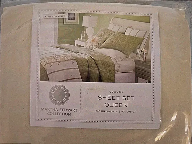 Martha Stewart Collection Veranda Vines Luxury Sheet Set Queen New