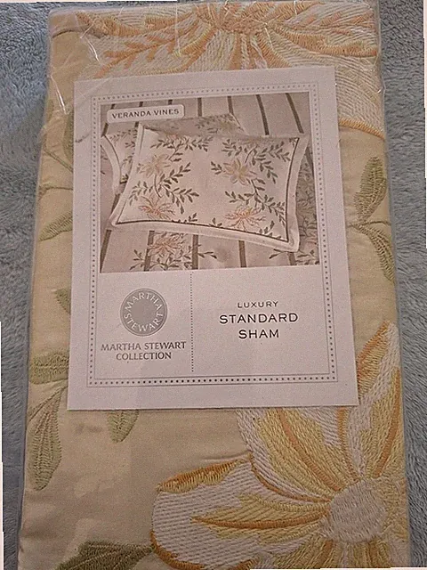 Martha Stewart Collection Veranda Vines Luxury Standard Sham New