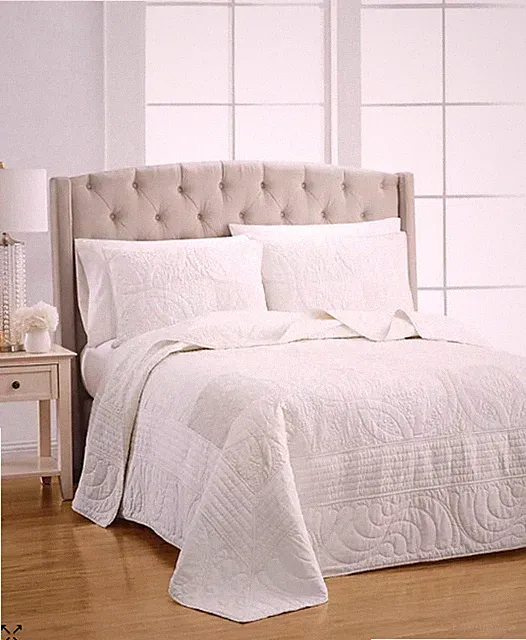 MARTHA STEWART COLLECTION Wedding Rings 100% Cotton Full Bedspread Twin $220