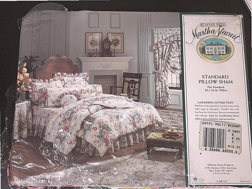 Martha Stewart Cottage Flowers Floral Bedding Set Of 2 Standard Shams Vtg