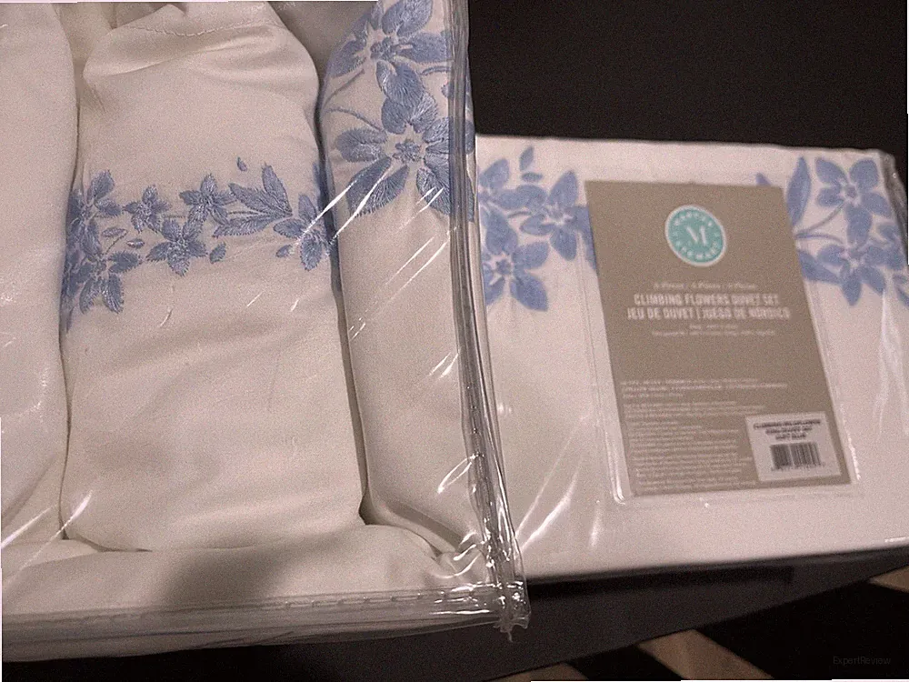 Martha Stewart Egypt NWT (5pc) King Duvet Cover Set Floral Embroider Blue LAST