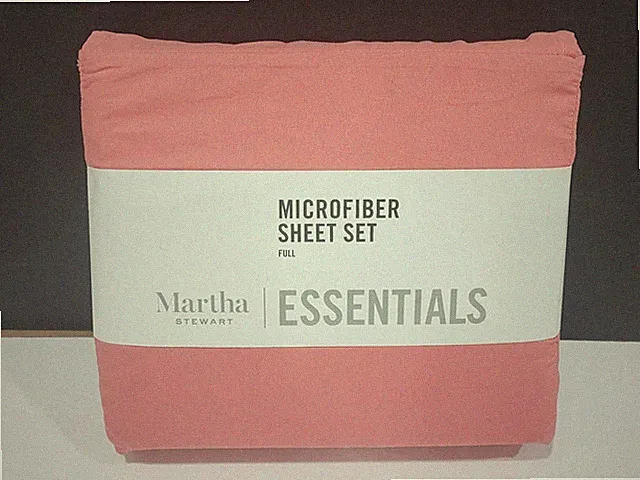 Martha Stewart Essentials Microfiber 4 piece Sheet Set Full Pink Rose New