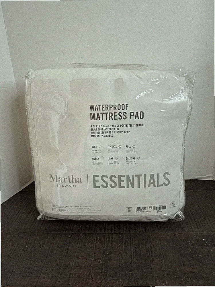 Martha Stewart Essentials Waterproof Mattress Pad Queen (60” X 80”)