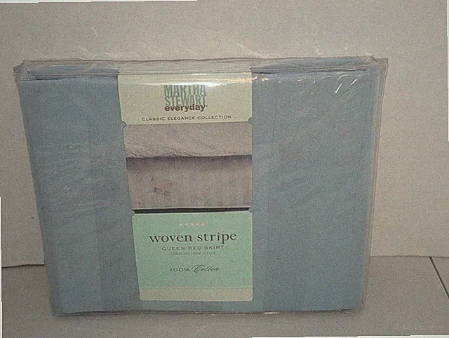 Martha Stewart Everyday Classic Elegance Collection Woven Stripe Queen Bedskirt