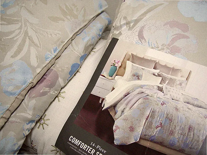 Martha Stewart Faded Floral Queen Comforter Sheet Set Sham Pillow Throw 14 Set
