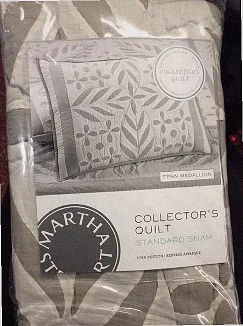 Martha Stewart-Fern Medallion Collector's Quilt Standard Sham NIP