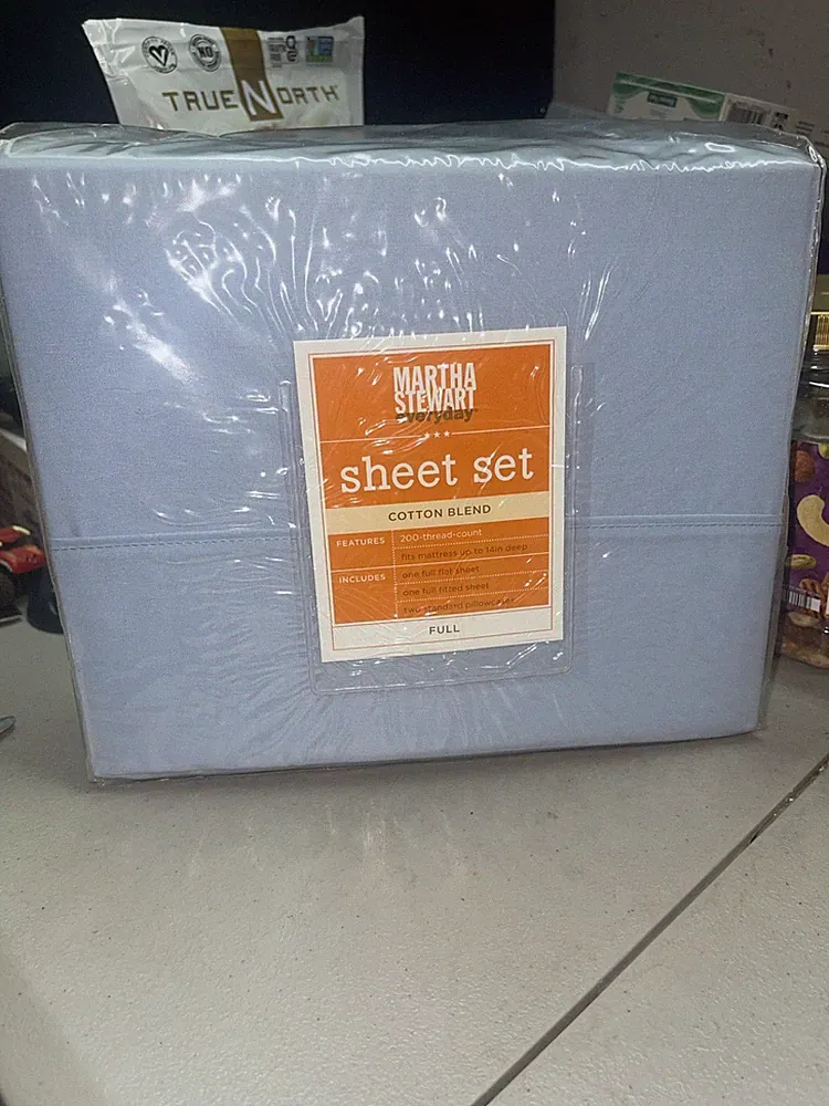 Martha Stewart Full Sheet Set 200 Thread Count Cotton Blue