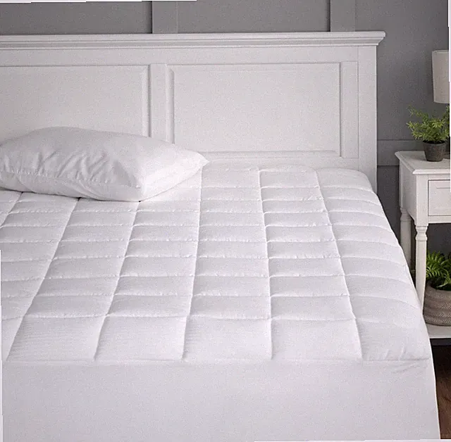 Martha Stewart Mattress Pad Full Brilliant White 100% Egyptian 250 thread count