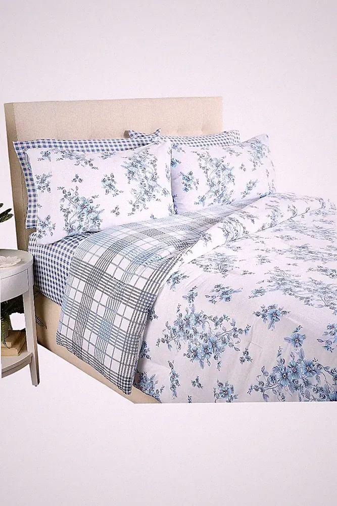 Martha Stewart Morning Glory Comforter Set Blue/White