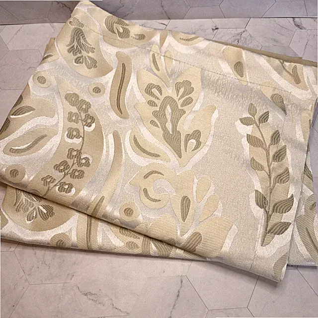Martha Stewart Standard Pillow Shams Shiny Taupe Jacquard Paisley Set of 2 EUC