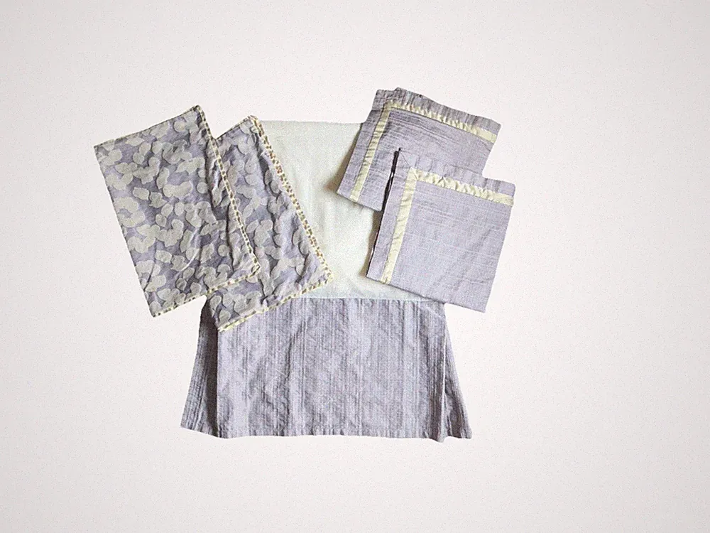 Martha Stewart Vintage Bedding Set Queen Bedskirt Euro Shams Pillowcases Purple