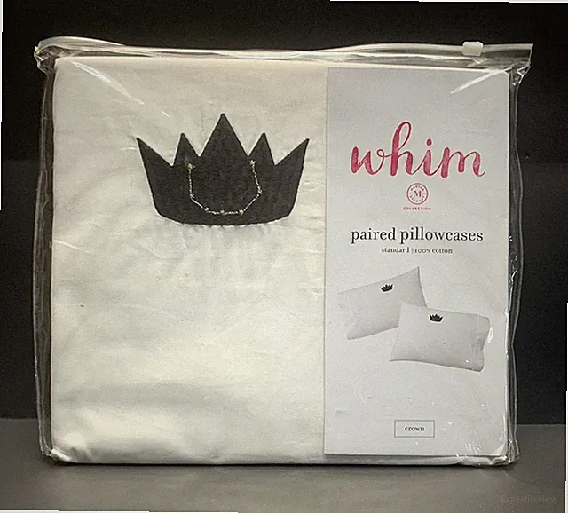 Martha Stewart Whim Crowns Pillowcases Set Cotton White Black Standard New