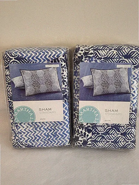 New 2 Martha Stewart Standard Pillow Shams