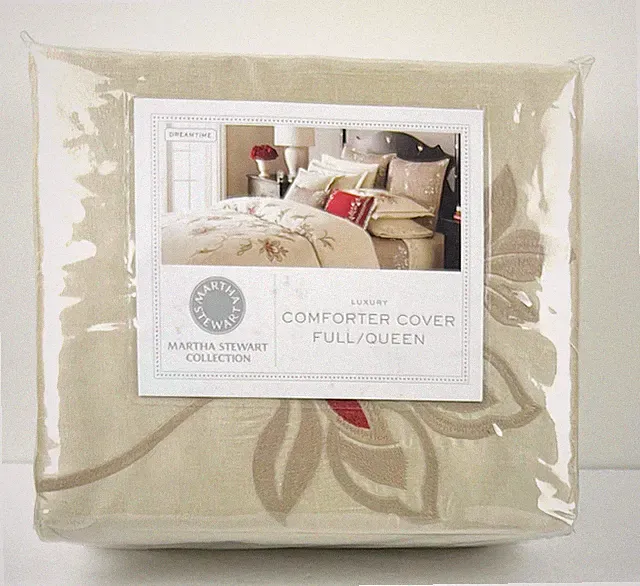NEW NIP Martha Stewart Luxury Comforter Cover Full/Queen Dreamtime Beige Floral