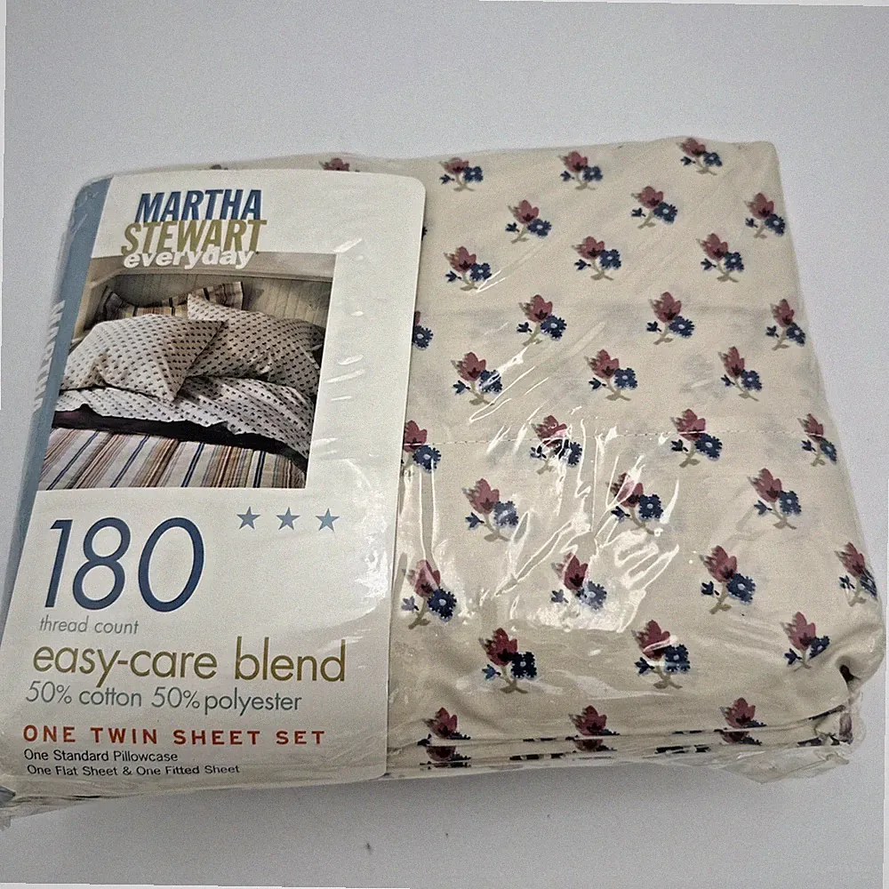 New Vintage Martha Stewart Everyday Twin Sheet Set Floral Kmart