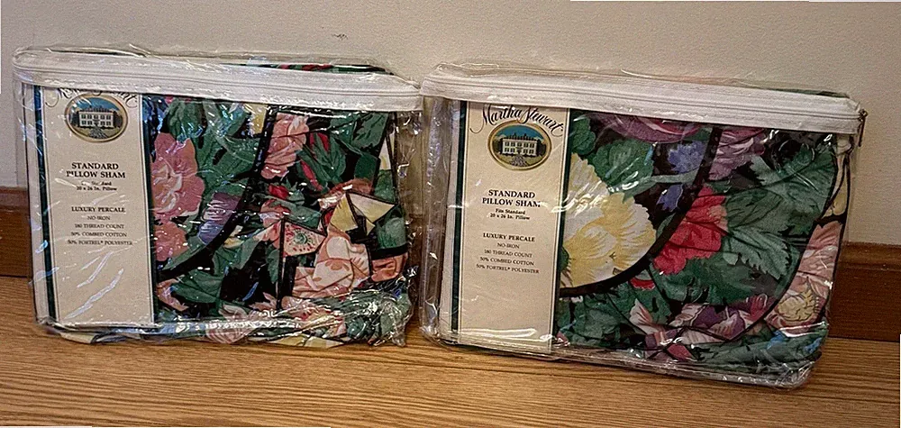 VINTAGE MARTHA STEWART Pillow Shams LOT 1990’s Floral Medley NEW 3277-60
