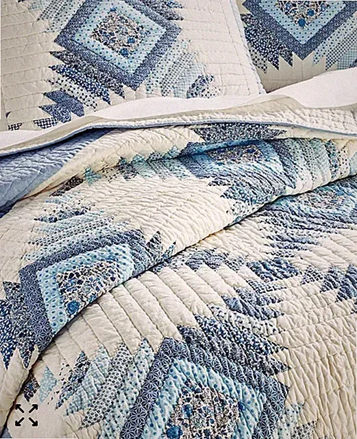 VTG Martha Stewart Artisan Bluebell Patchwork Quilt Full/Qn 86x93 Macy's Collec.