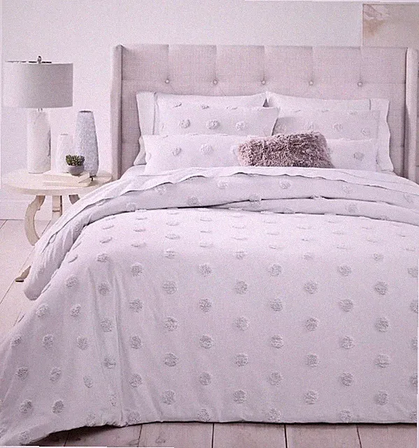 Whim Martha Stewart Collection Chenille Dot 2PC Twin/Twin XL Comforter Set Gray